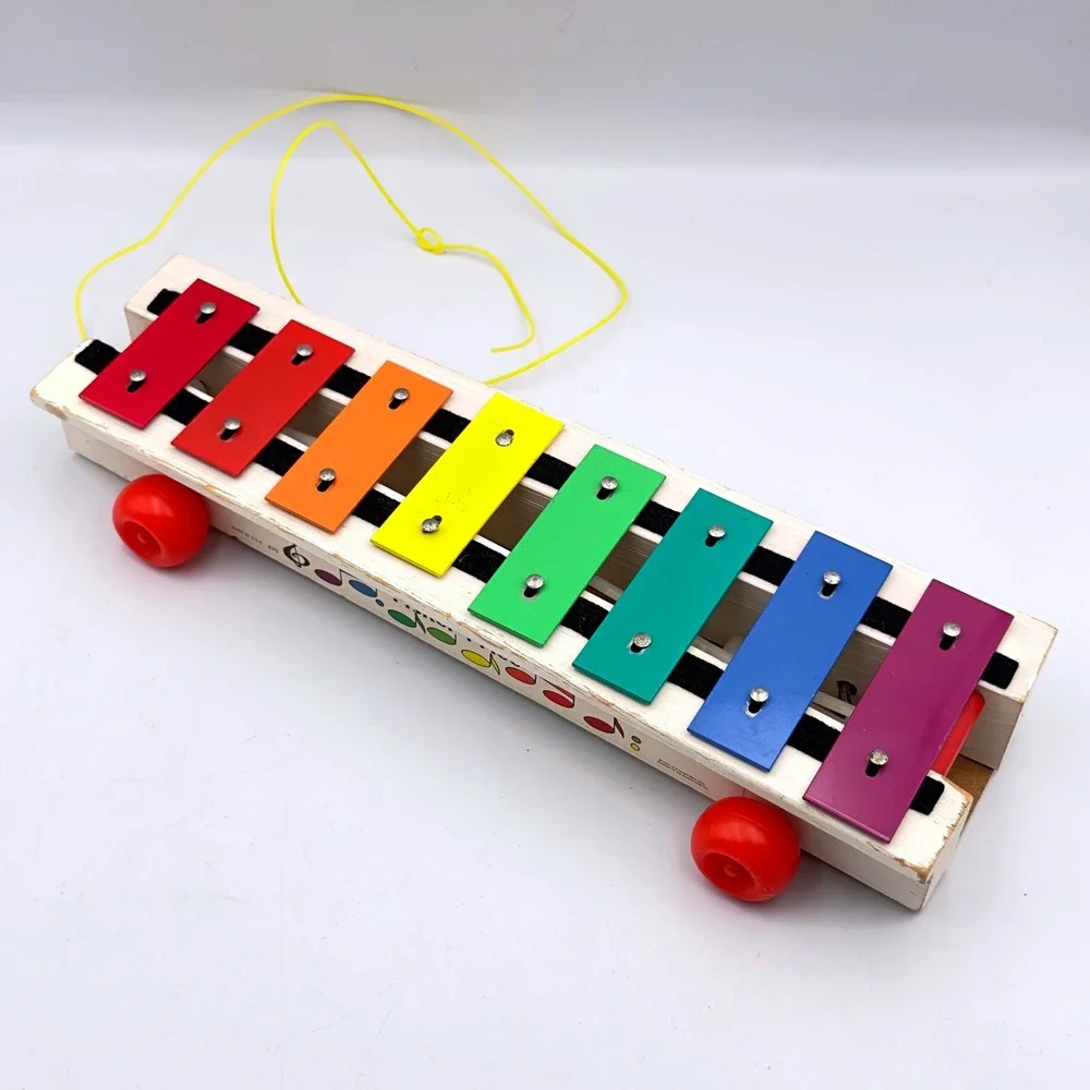 Vtg 1985 Fisher-Price Pull-A-Tune #870 Xylophone Child's Musical Pull Toy Base